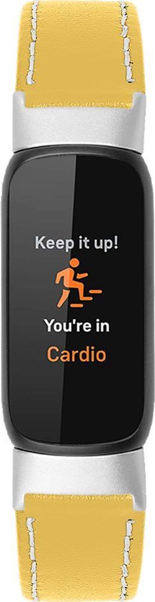 YONO Leer Bandje geschikt voor Fitbit Luxe - Vervangende Leren Armband - Geel