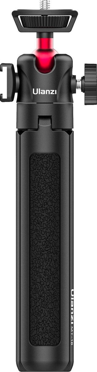 Ulanzi MT-16 Vlog-Statief, Camerahouder & Selfiestick - Uitschuifbaar tot 44 cm - Voor smartphone en camera - met Cold Shoe Mount - Zwart/Rood
