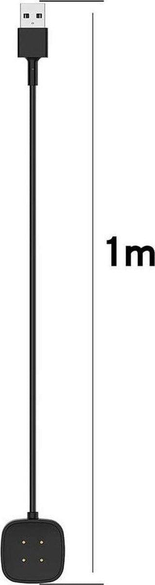 YONO Oplaadkabel geschikt voor Fitbit Versa 3 / 4 / Sense - USB Oplader - Zwart