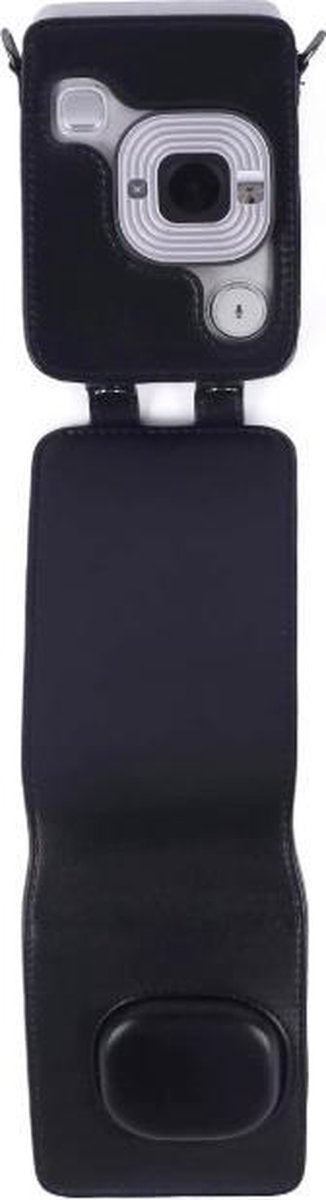 YONO Vintage Case geschikt voor Fujifilm Instax LiPlay - Leren Hoesje met Draagriem – Zwart