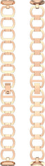 YONO Gevlochten Schakel Bandje geschikt voor Fitbit Luxe - Vervangende RVS Armband - Rose Gold