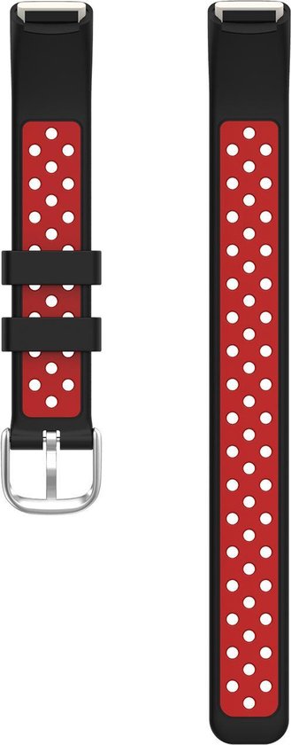 YONO Sport Air Bandje geschikt voor Fitbit Luxe - Vervangende Siliconen Armband - Zwart / Rood