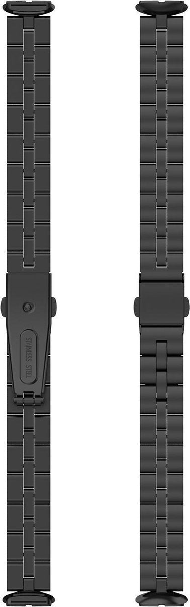 YONO Schakel Bandje geschikt voor Fitbit Luxe - Vervangende RVS Armband - Zwart