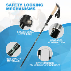 YONO Nordic Walking Stokken - Wandelstokken Hiking Set van 2