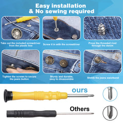 YONO Jeansknopen 24 Stuks - 20mm - 17mm - Brons en Zilver