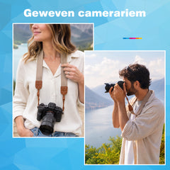 YONO Camerariem - Camera Draagriem Verstelbaar - Universeel - Bruin
