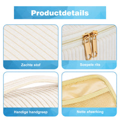 YONO Toilettas Dames Set - Make-up Tas van 3 - Beige
