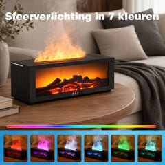 YONO Aroma Diffuser met Vlameffect - Elektrische Sfeerhaard - Zwart