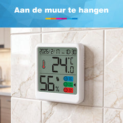 YONO Hygrometer Binnen - Digitale Thermometer en Luchtvochtigheidsmeter - Wit