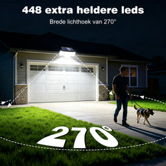 YONO Solar Buitenlamp met Bewegingssensor - 448 LED - Wandlamp Buiten