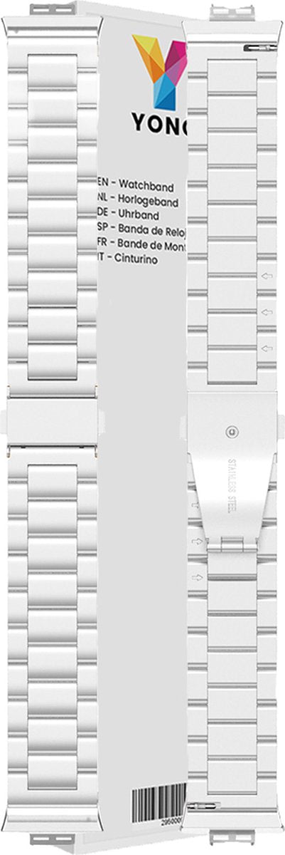 YONO Schakel Bandje geschikt voor Huawei Watch Fit - Stalen RVS Armband - Zilver