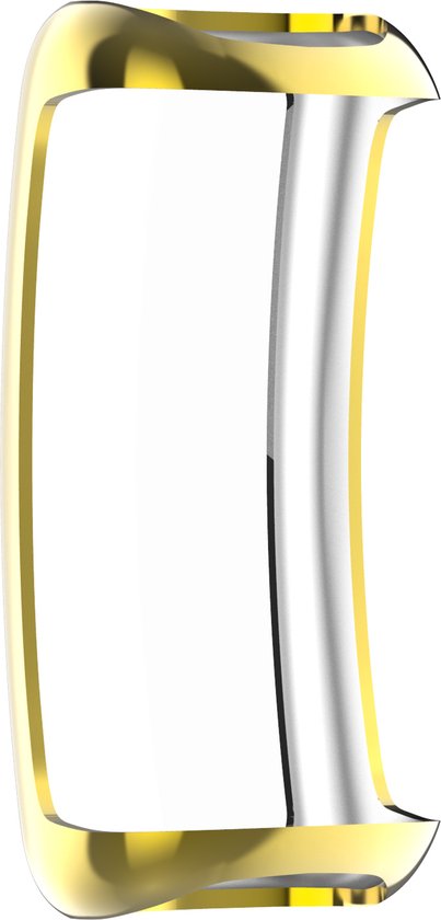 YONO Bumper geschikt voor Fitbit Inspire 3 – Siliconen Case – Screenprotector Hoesje – Goud