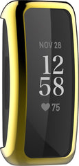 YONO Bumper geschikt voor Fitbit Inspire 3 – Siliconen Case – Screenprotector Hoesje – Goud
