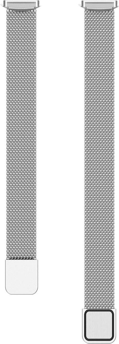 YONO Milanees Bandje geschikt voor Fitbit Luxe - Vervangende Milanese Armband - Zilver - Small