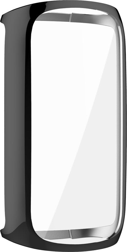 YONO Full Cover Bumper geschikt voor Fitbit Luxe - Siliconen Case - Screenprotector Hoesje - Zwart
