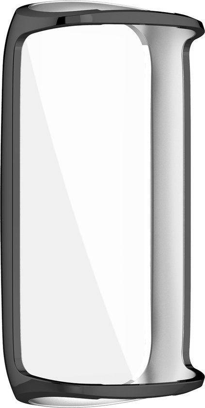YONO Full Cover Bumper geschikt voor Fitbit Luxe - Siliconen Case - Screenprotector Hoesje - Zwart