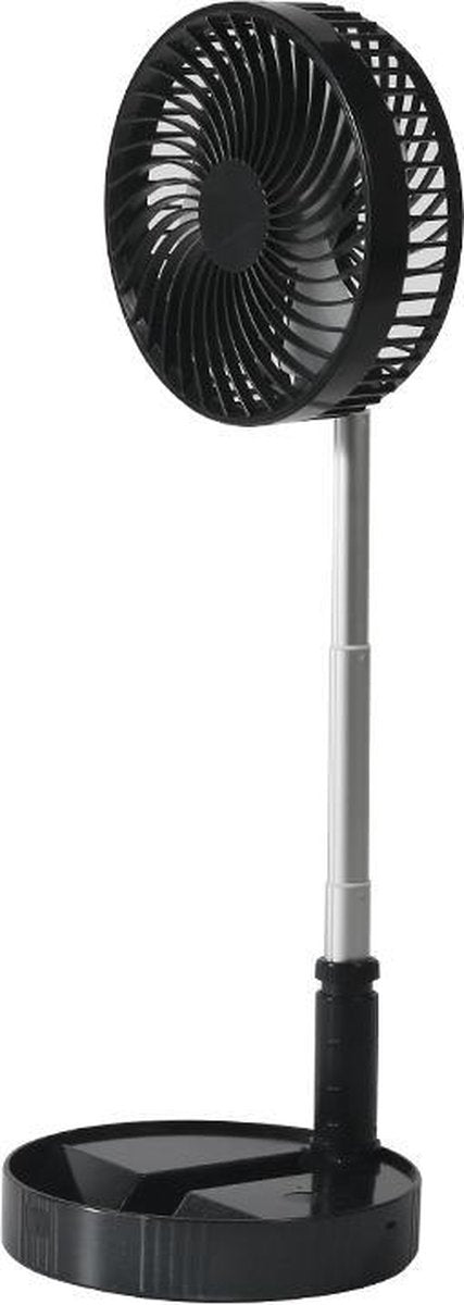 YONO Telescopische Ventilator Staand – Verstelbare Statiefventilator met Accu – USB Tafelventilator Draadloos – Zwart