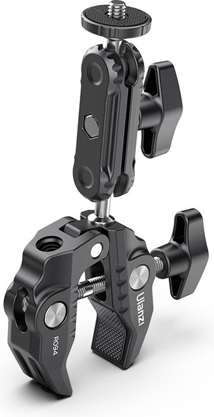 Ulanzi R094 Super Clamp statiefklem - Buisklem met balhoofd en Magic Arm - Tot 6 centimeter dik - 3/8 inch schroefgat