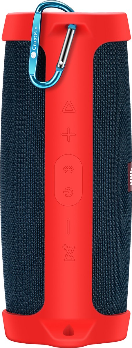 YONO Siliconen Hoes geschikt voor JBL Charge 4 - Case met Draagriem en Clip - Beschermhoes - Rood