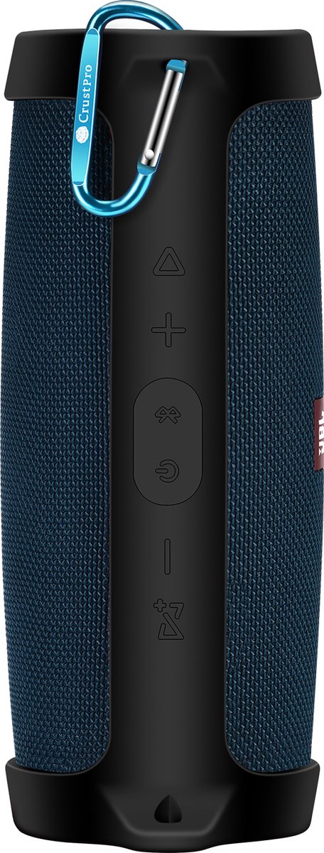 YONO Siliconen Hoes geschikt voor JBL Charge 4 - Case met Draagriem en Clip - Beschermhoes - Zwart