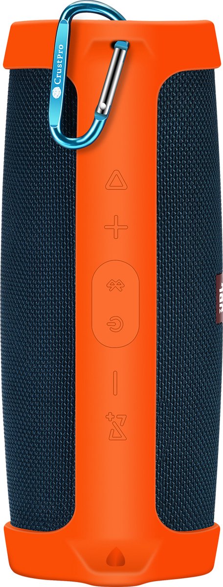 YONO Siliconen Hoes geschikt voor JBL Charge 4 - Case met Draagriem en Clip - Beschermhoes - Oranje