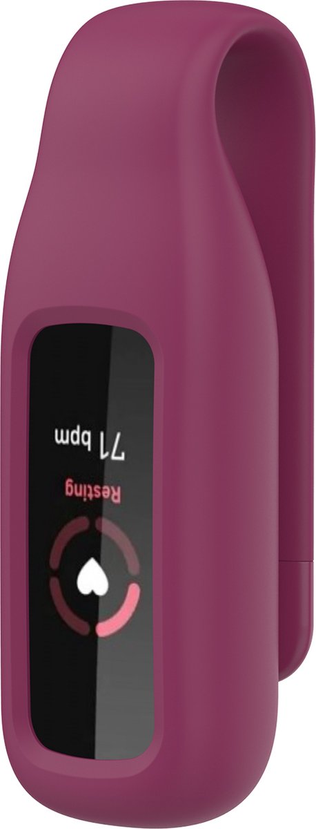 YONO Siliconen Clip Case geschikt voor Fitbit Luxe - Hoesje - Paars