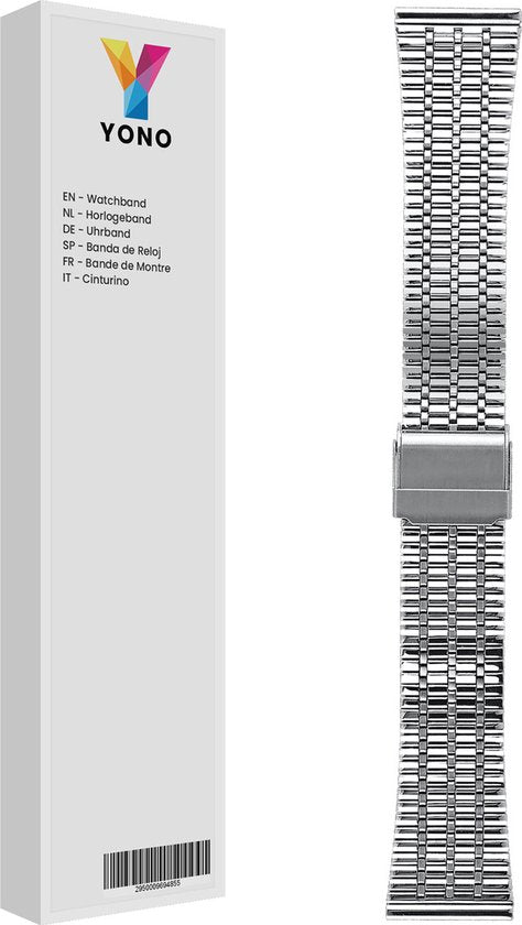 YONO Miami Schakel Bandje 22mm - Horlogebandje geschikt voor Samsung Galaxy Watch 46mm / 3 (45mm) / Gear s3 - Polar Vantage M2 / Grit X - Huawei Watch GT 3 (pro) / 2 - Amazfit GTR - Zilver