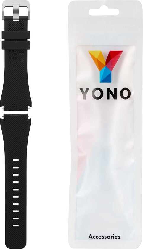 YONO Siliconen Smartwatch Bandje 20mm - geschikt voor Samsung Galaxy Watch 7 - 40mm - 44mm - 6 - Classic - 5 - Pro - 4 - FE - zwart