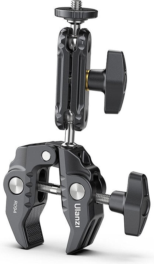 Ulanzi R094 Super Clamp statiefklem - Buisklem met balhoofd en Magic Arm - Tot 6 centimeter dik - 3/8 inch schroefgat