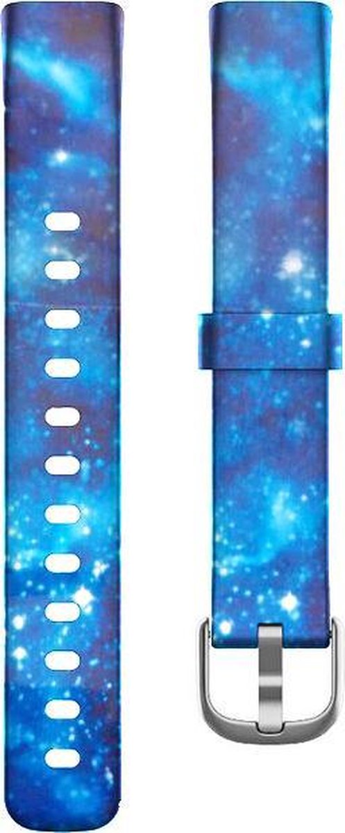 YONO Siliconen Bandje geschikt voor Fitbit Luxe - Sterren Blauw