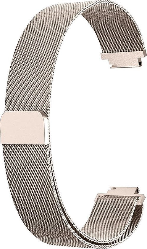 YONO Bandje geschikt voor Fitbit Inspire - HR - 2 - Milanees - Champagne - Small