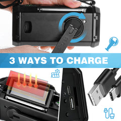 YONO Noodradio - 10.000mAh Powerbank - Opwindbaar en Oplaadbaar - Zaklamp