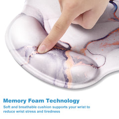 ONO Muismat met Polssteun - Ergonomisch - Gel - Antislip - Marmer Wit