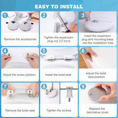 YONO WC Bril Scharnieren Set met Kapje - 2 Onderdelen