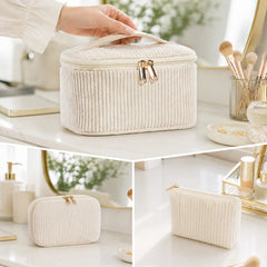 YONO Toilettas Dames Set - Make-up Tas van 3 - Beige