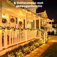 YONO Solar Lichtsnoer Buiten - 22 Meter - 200 LED - Warm Wit