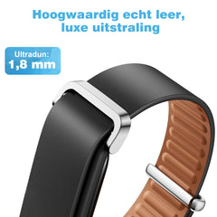 YONO Bandje geschikt voor Google Fitbit Air - Leer - Zwart