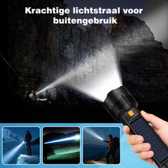 YONO Oplaadbare LED Zaklamp op Zonne-energie - USB-C - Werklamp
