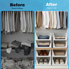 YONO Kast Organizer Kleding en Schoenen - 3 Stuks - Wit