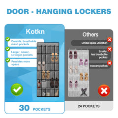 YONO Schoenenzak Hangend - Schoen Organizer Opbergsysteem Deur - 30 Vakken - Opberger - Zwart