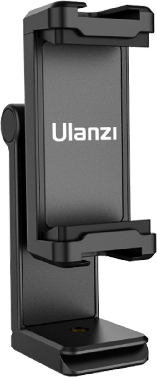 Ulanzi ST-22 360º draaibare en kantelbare telefoonhouder voor statief - met 2 Cold Shoe Mounts - Zwart