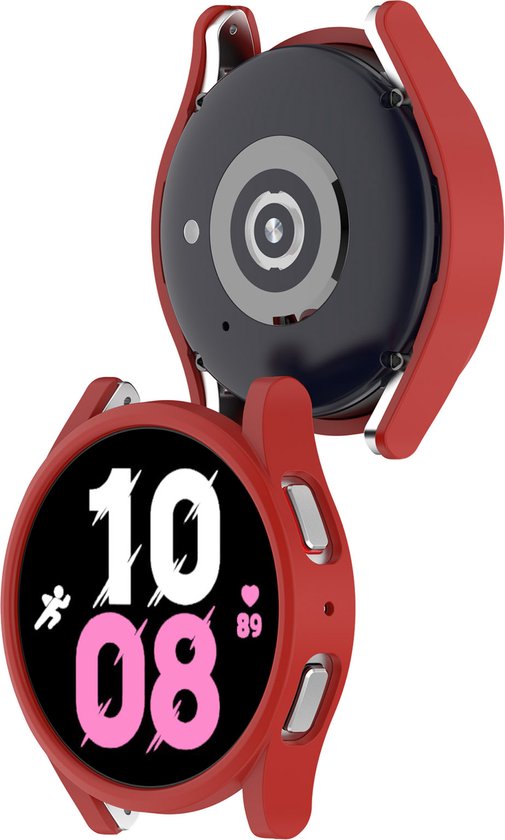 YONO Bumper geschikt voor Galaxy Watch 5 (40 mm) - Hoesje - Full Cover Case - Rood