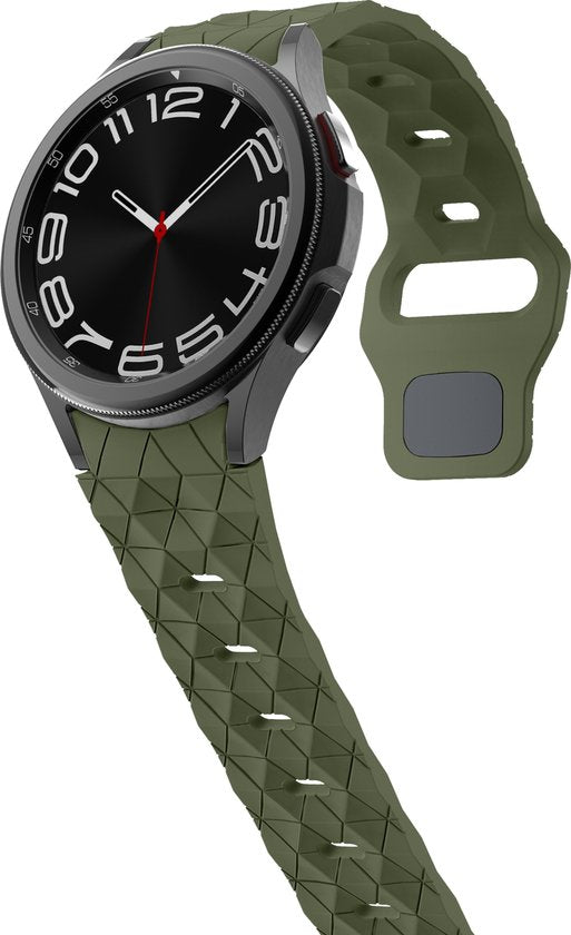 YONO Hexagon Bandje 20mm - Horlogebandje geschikt voor Samsung Galaxy Watch 7/6/5/4 (40/43/44/47mm Classic & Pro) - Donkergroen
