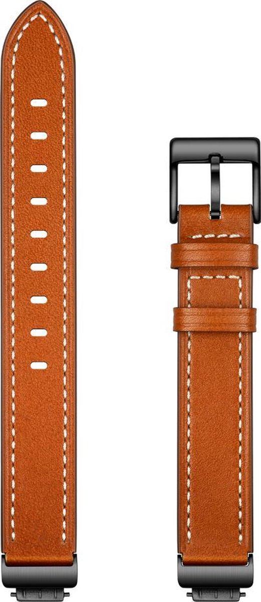 YONO Bandje geschikt voor Fitbit Inspire/HR/2 - Leer - Bruin