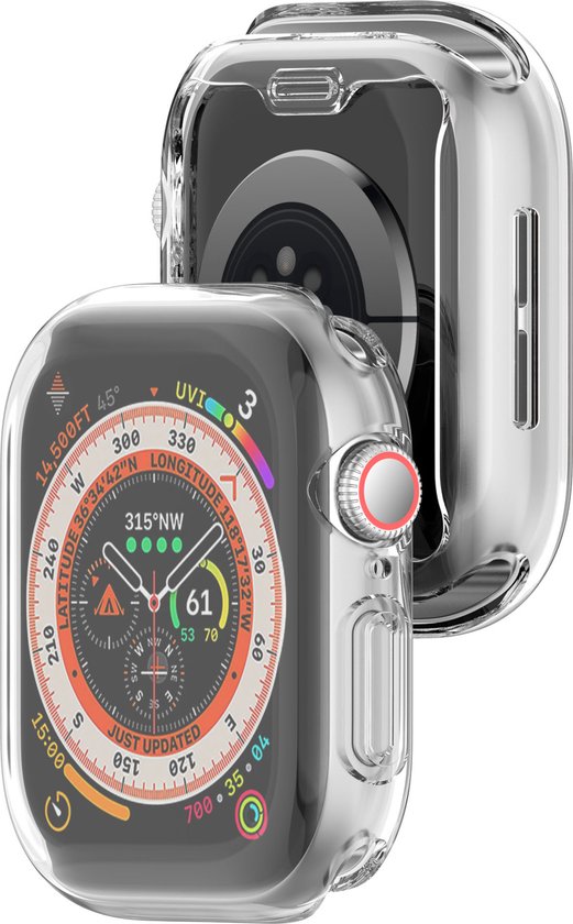 YONO Hoesje geschikt voor Apple Watch 10 - 42mm - Screenprotector Case - TPU - Transparant