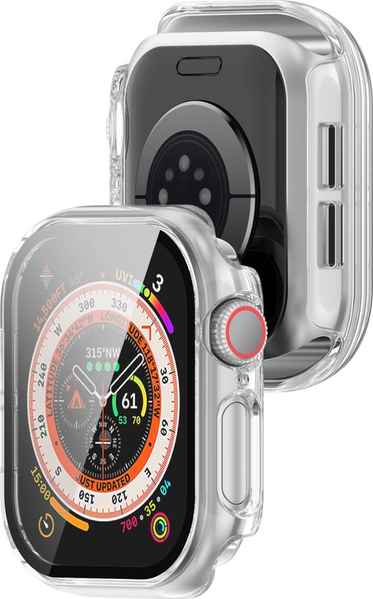 YONO Hoesje geschikt voor Apple Watch 10 - 46mm - Screenprotector Case - Glas - Transparant