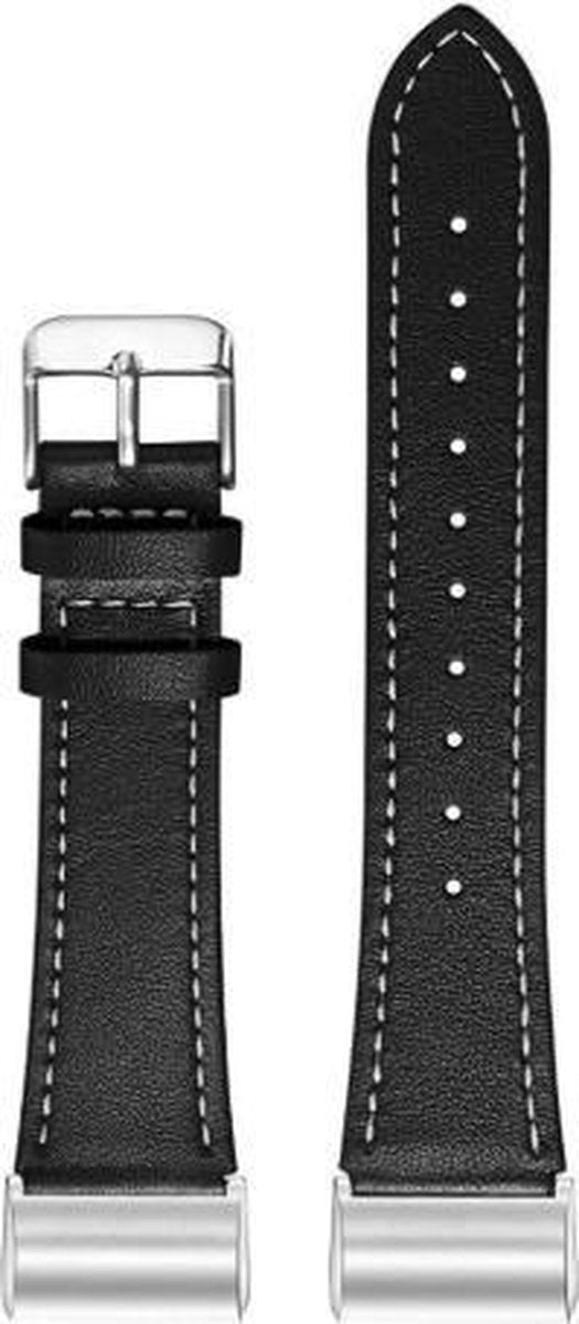 YONO Leer Bandje geschikt voor Fitbit Charge 4 / 3 - Zwart