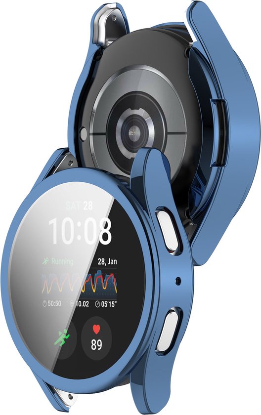 YONO Hoesje geschikt voor Samsung Galaxy Watch 7 - 44mm - Screenprotector - TPU - Blauw