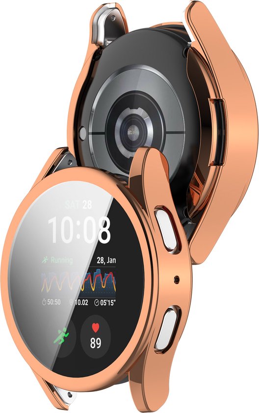 YONO Hoesje geschikt voor Samsung Galaxy Watch 7 - 40mm - Screenprotector - TPU - Rose Gold