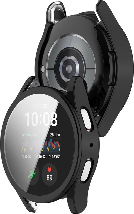YONO Hoesje geschikt voor Samsung Galaxy Watch 7 - 44mm - Screenprotector - TPU - Zwart
